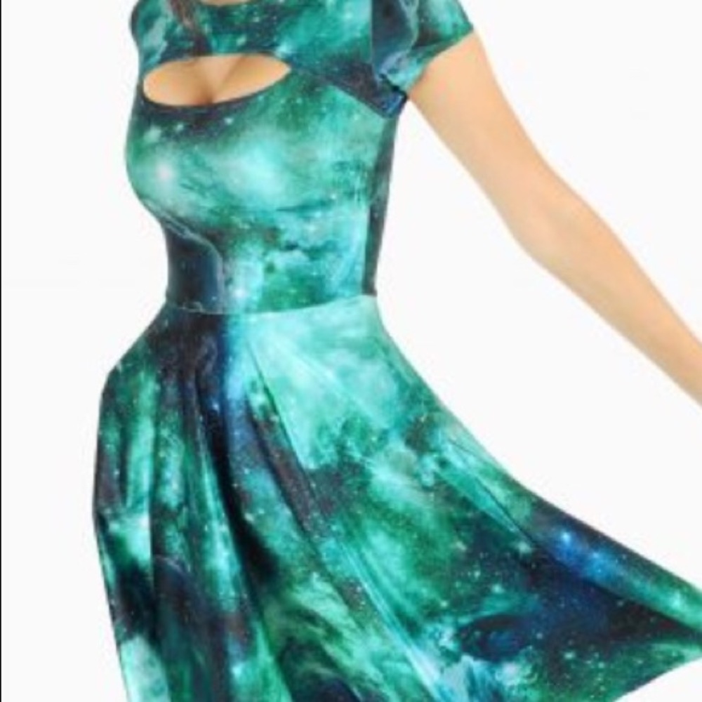 Black Milk Green Galaxy Dress